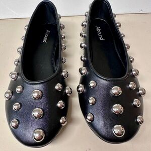 Abound Black Loafers with Metallic Studs